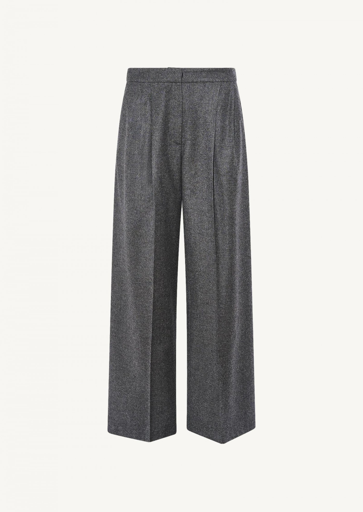 Wide-leg pleated trousers in cashmere wool