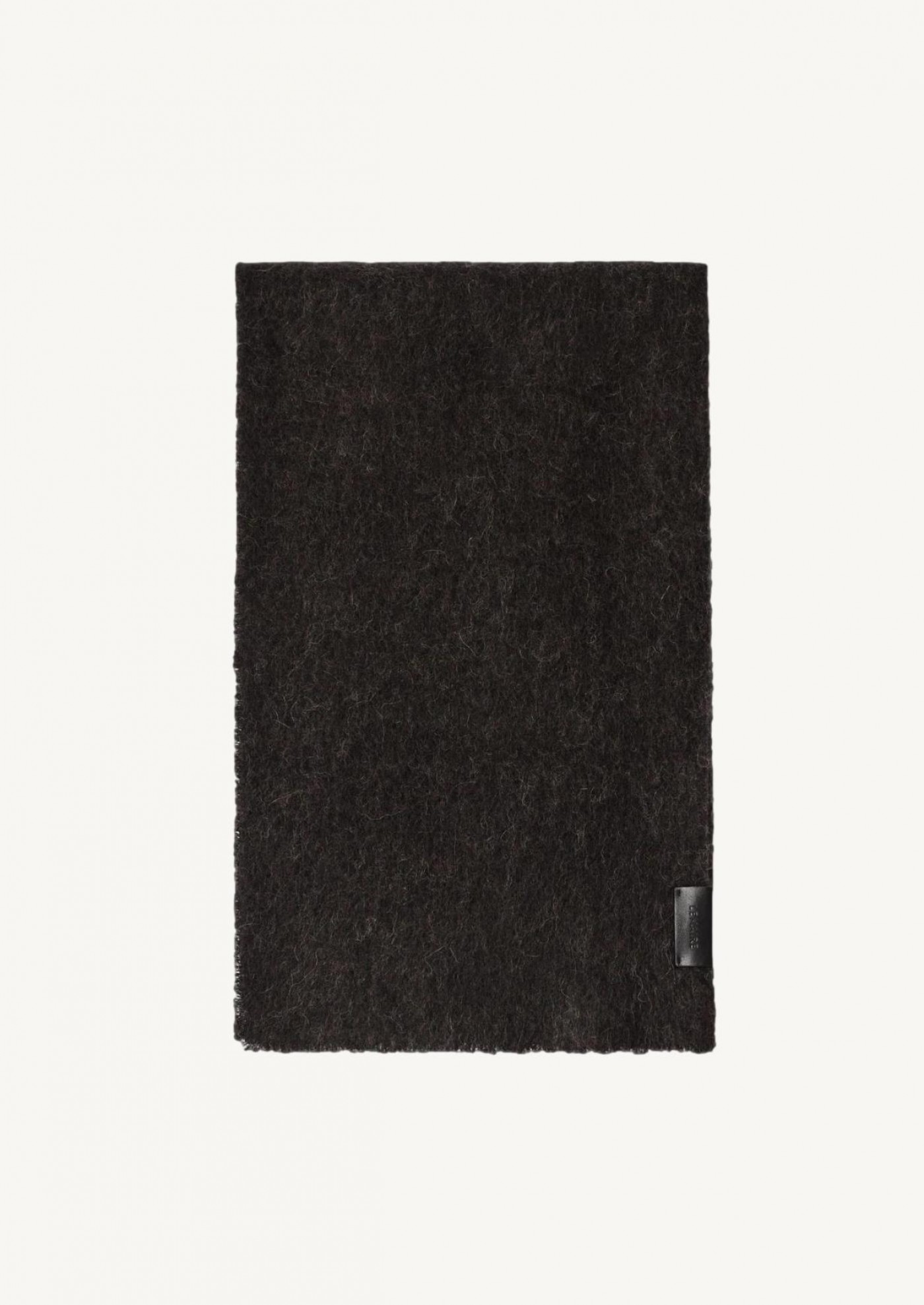 FLUFFY BROWN ALPACA-BLEND WOOL SCARF Lemaire