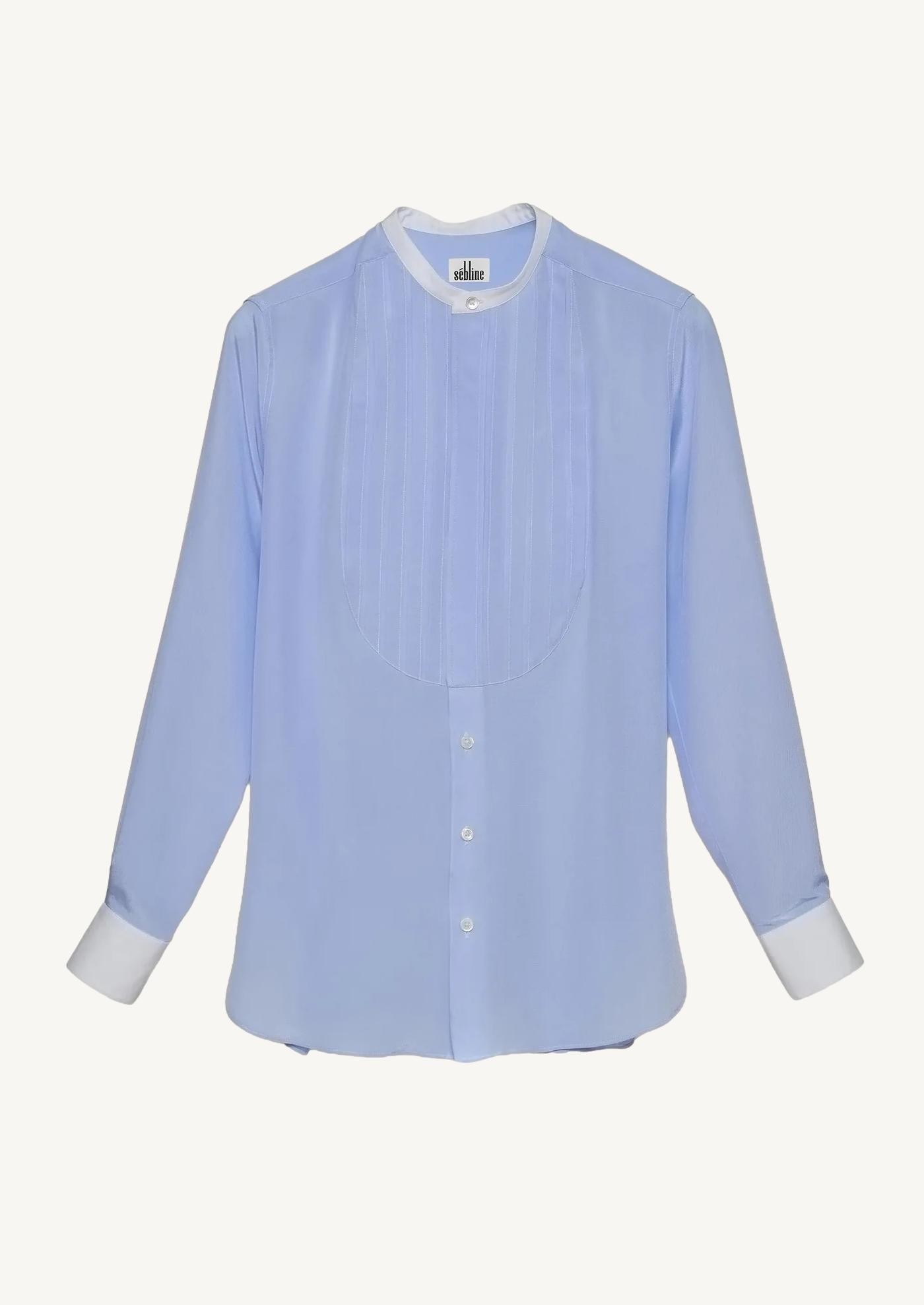 CHEMISE À PLIS BLEU PÂLE