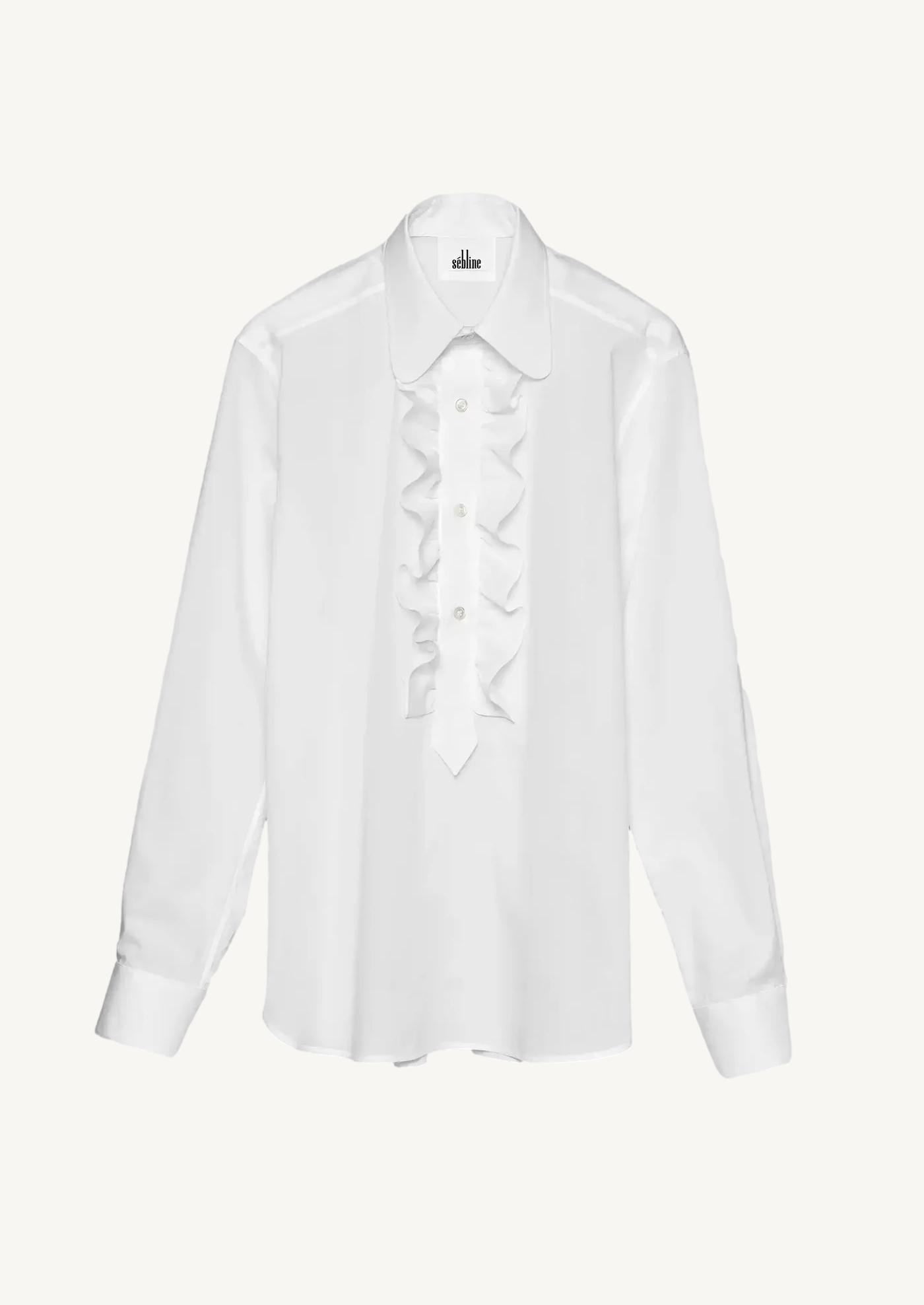 CHEMISE À VOLANTS BLANC