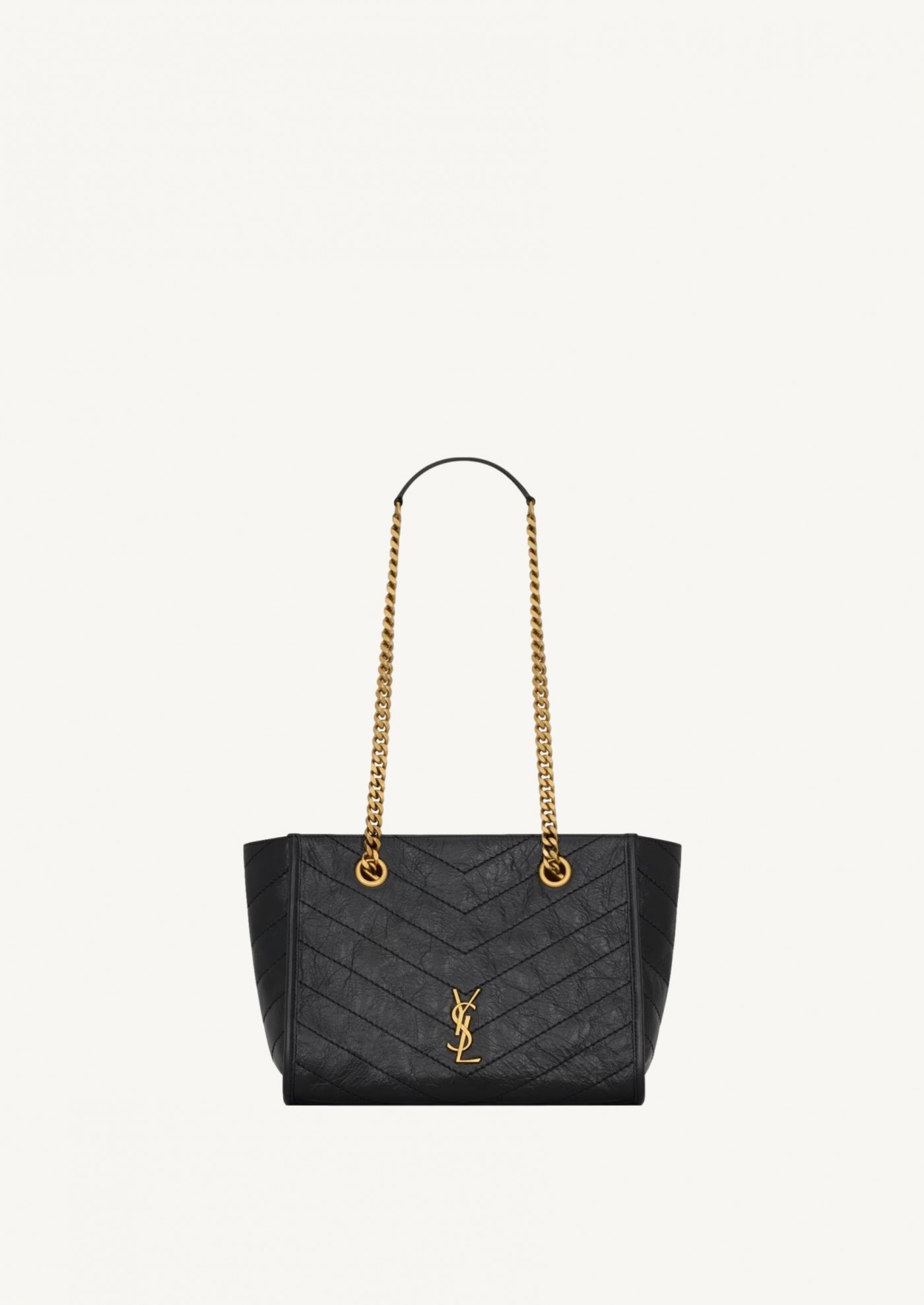 NIKI SMALL SHOPPING CUIR VINTAGE NOIR Saint Laurent