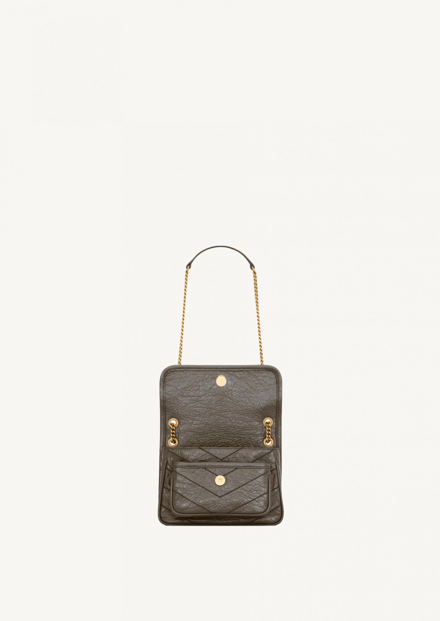 NIKI BABY CUIR VINTAGE KAKI Saint Laurent