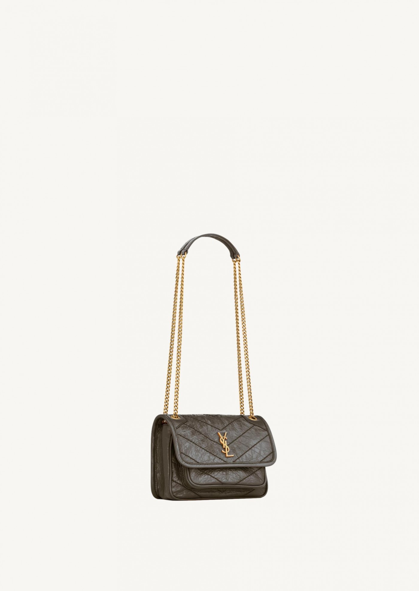 NIKI BABY CUIR VINTAGE KAKI Saint Laurent