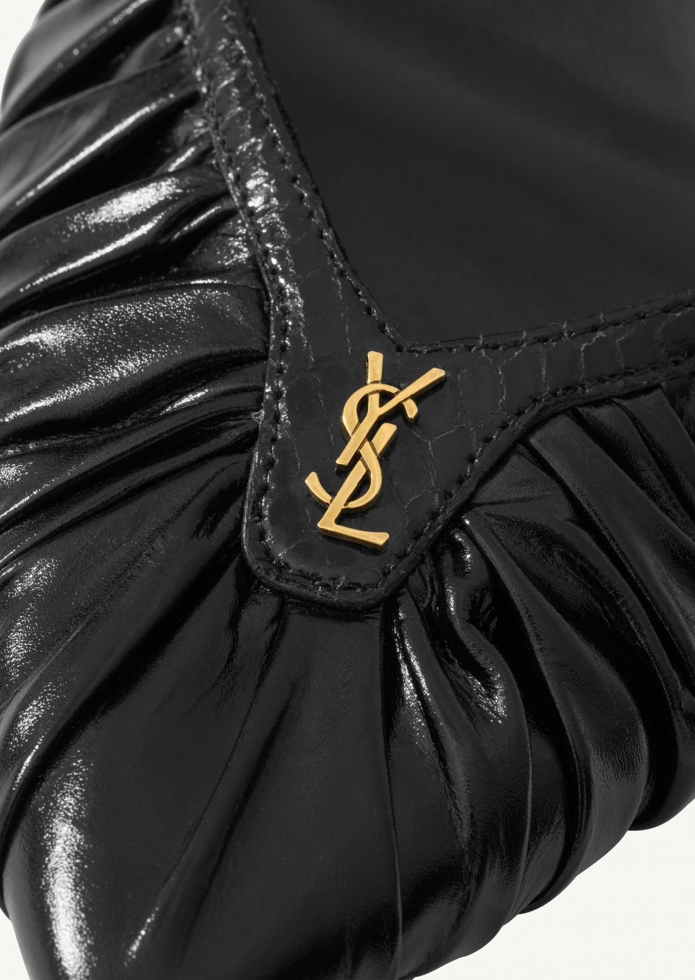 FOLIE slingbacks en cuir lisse et imprimé python Saint Laurent
