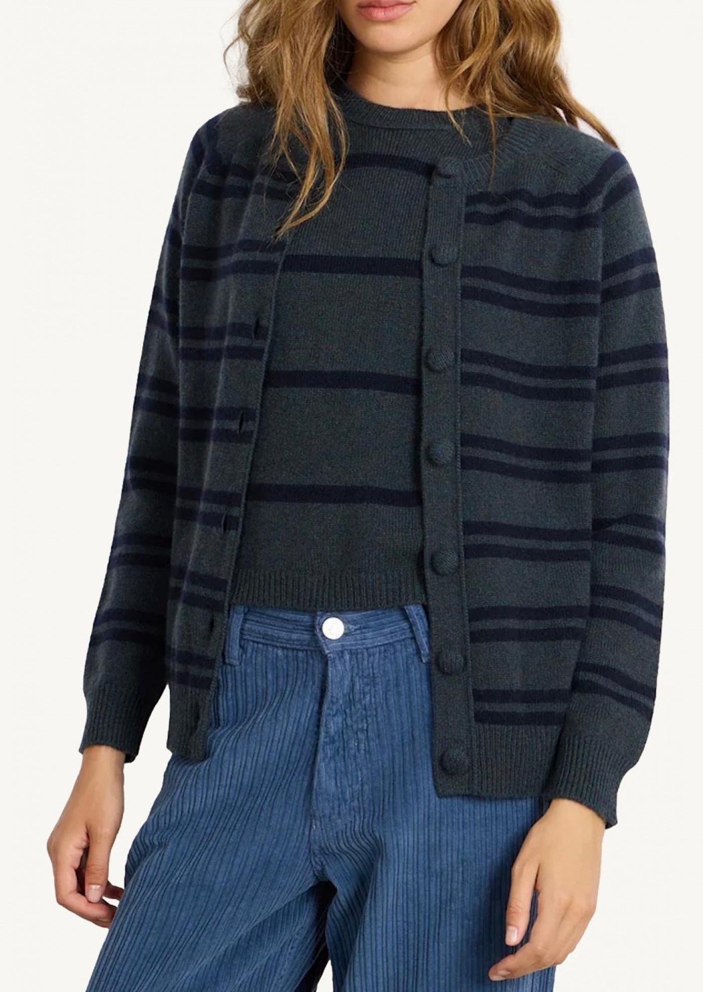 Maxi Cardigan Mila Stripes Humus 21