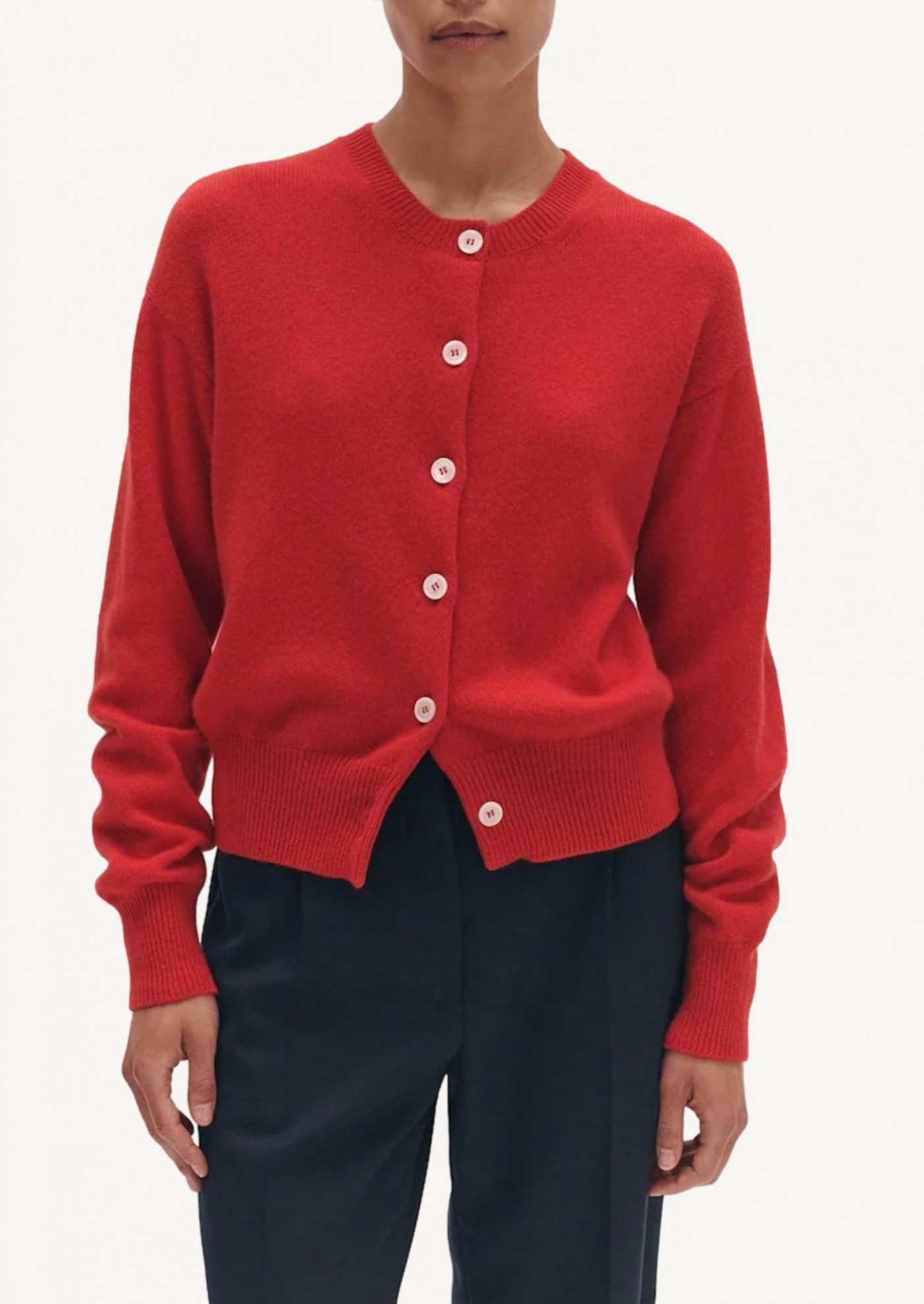 Cardigan Ada à col rond RED POPPY