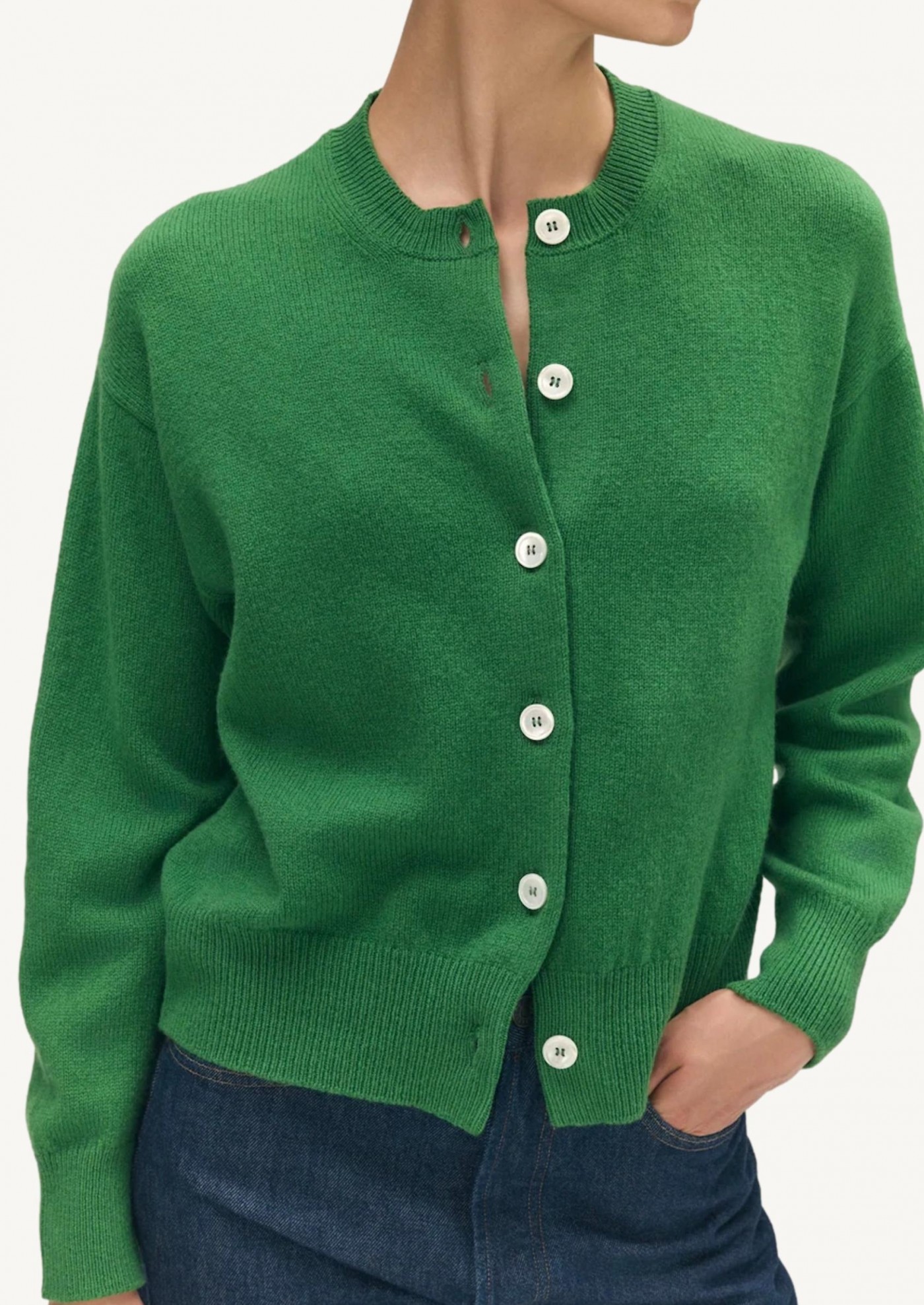 CARDIGAN ADA CREWNECK GREEN PAGODA