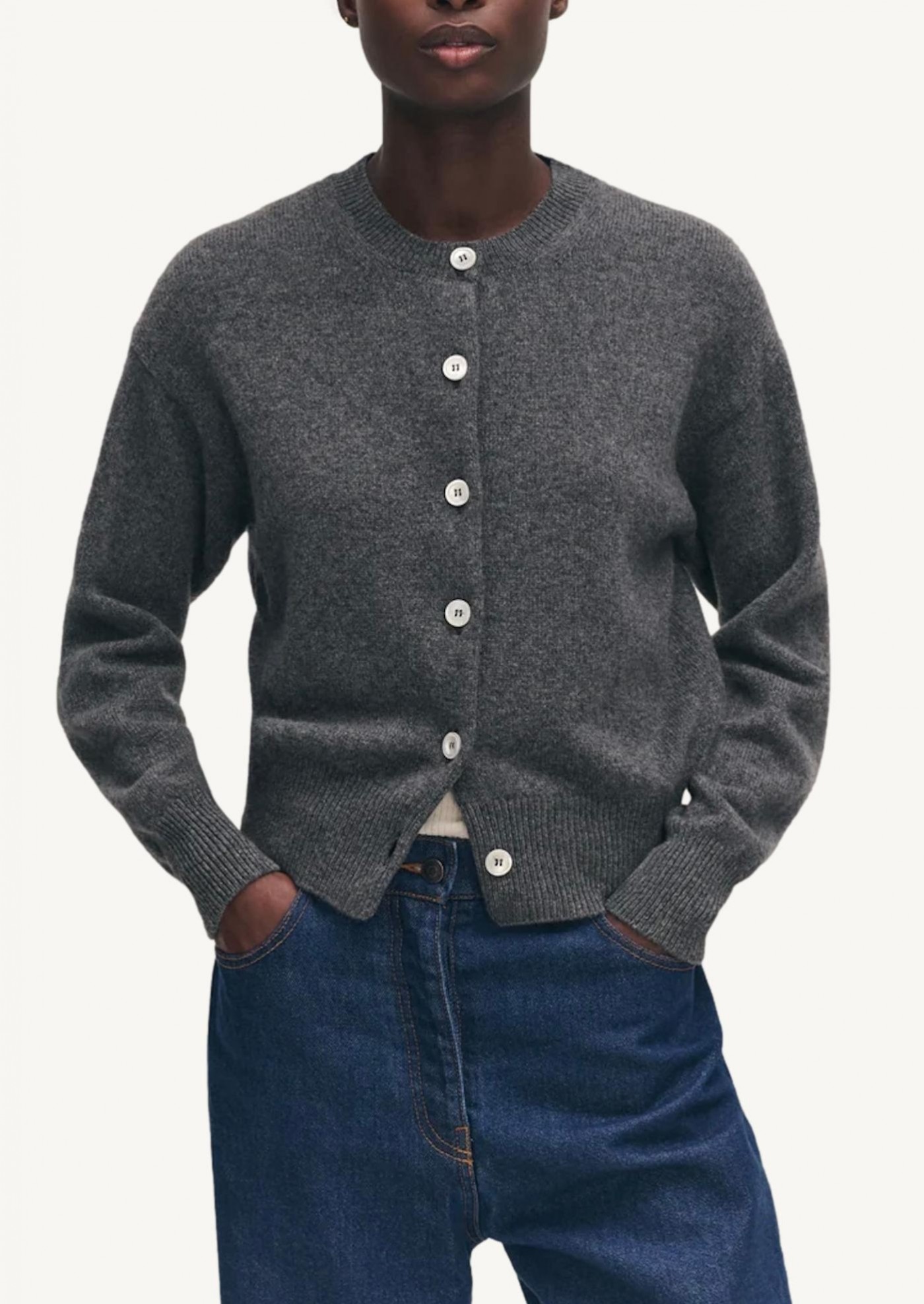 CARDIGAN ADA CREWNECK GREY DERBY