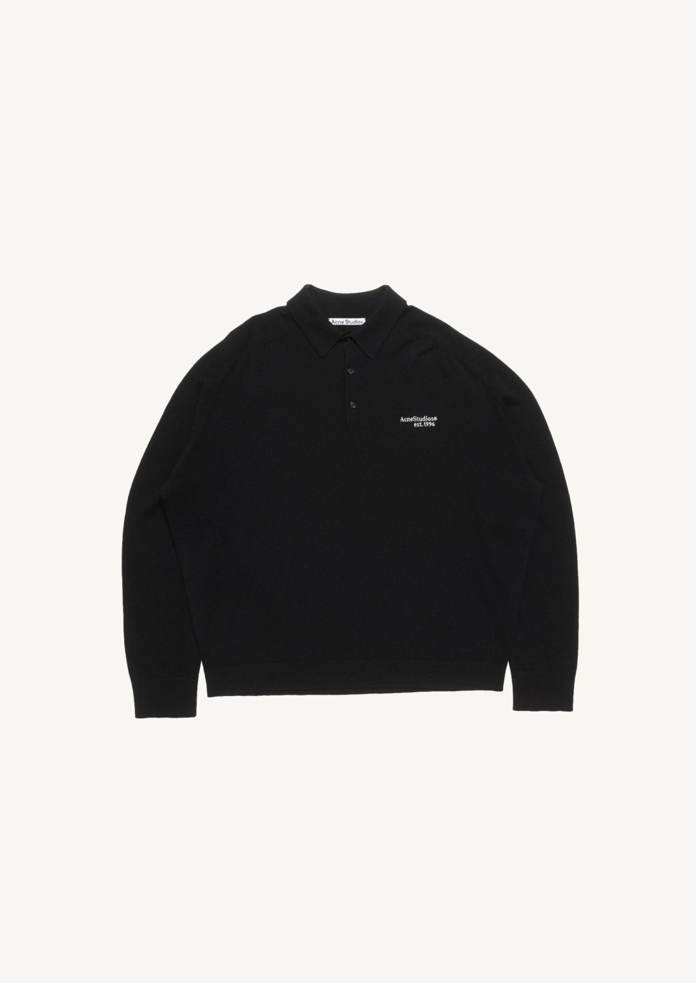 BLACK KNITTED WOOL POLO Acne Studios Men