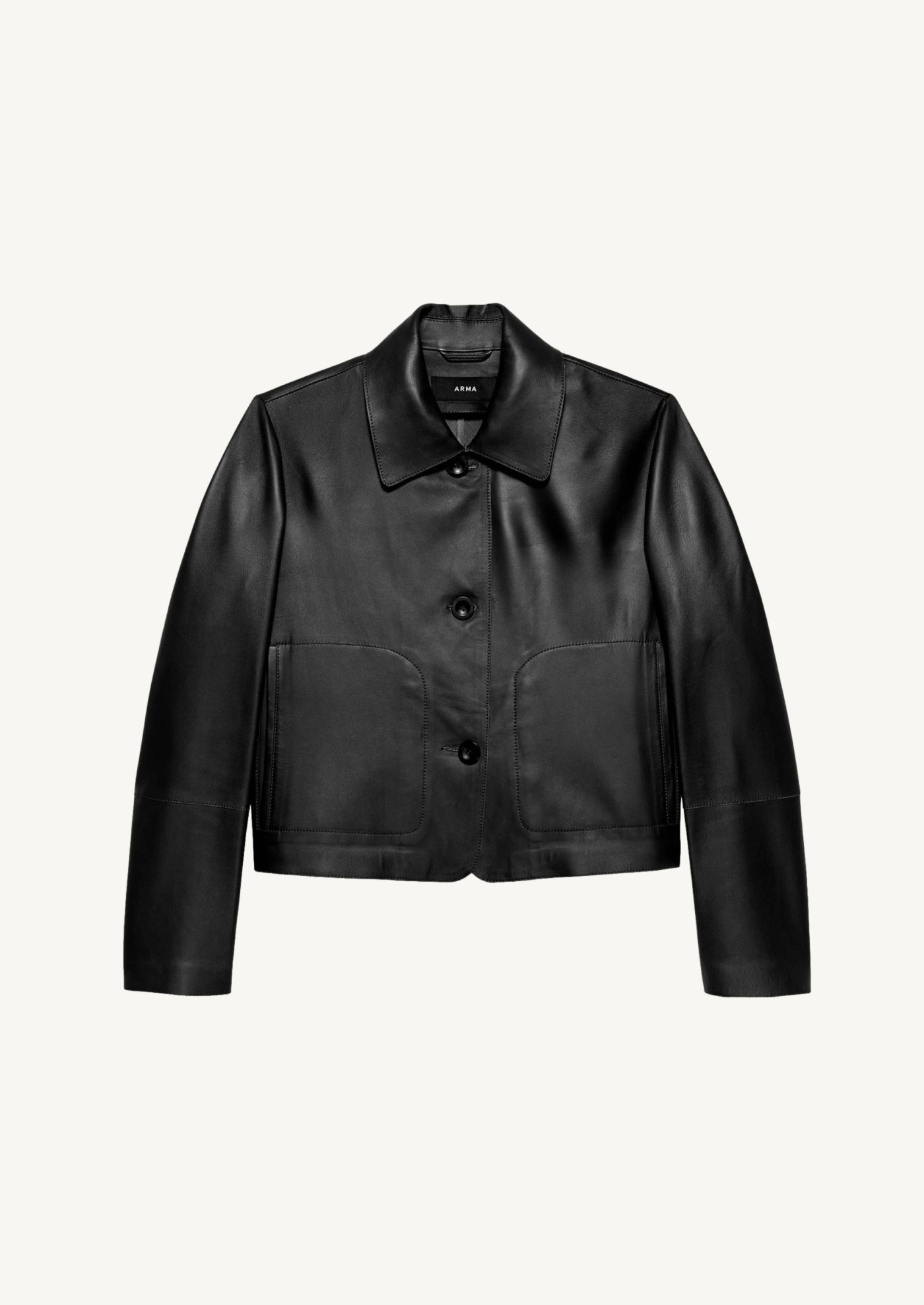 Veste Emy classique en cuir Noir