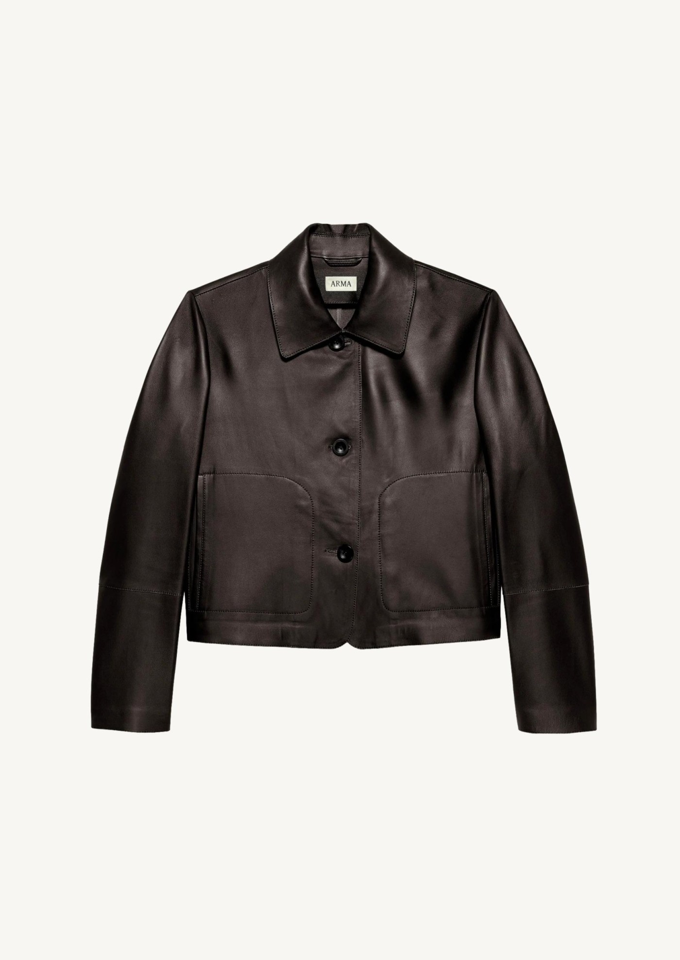 Classic Emy Leather Jacket in Brown