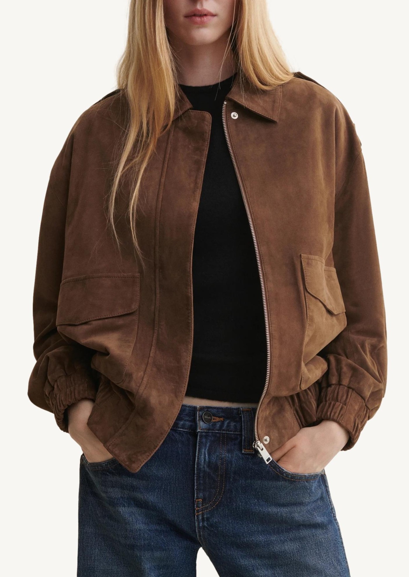 Halti Brown Suede Bomber Jacket