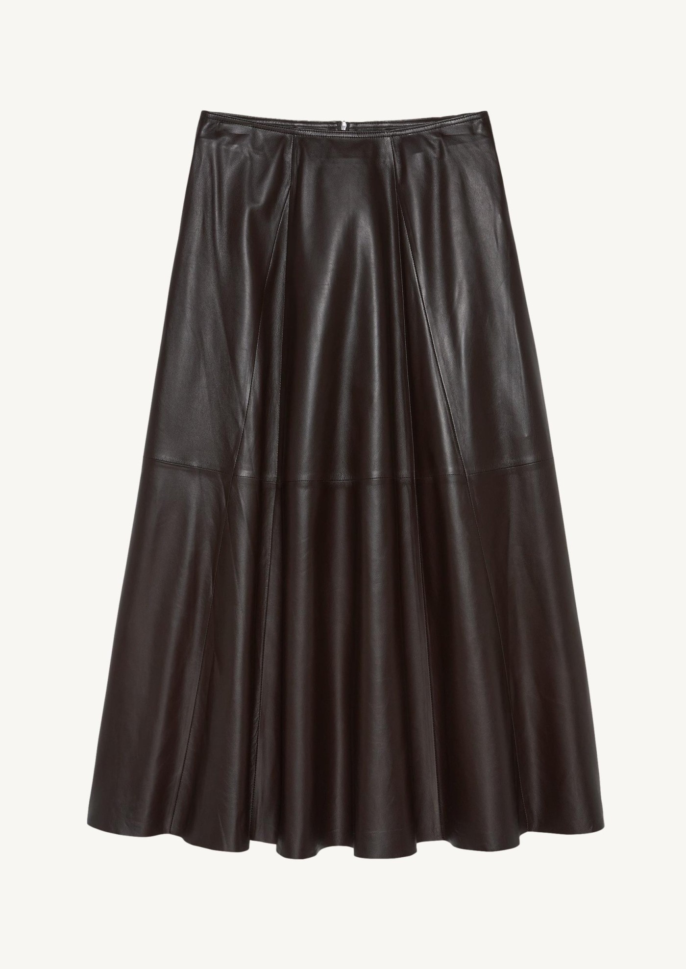 Jupe Eleni plissée en cuir Marron