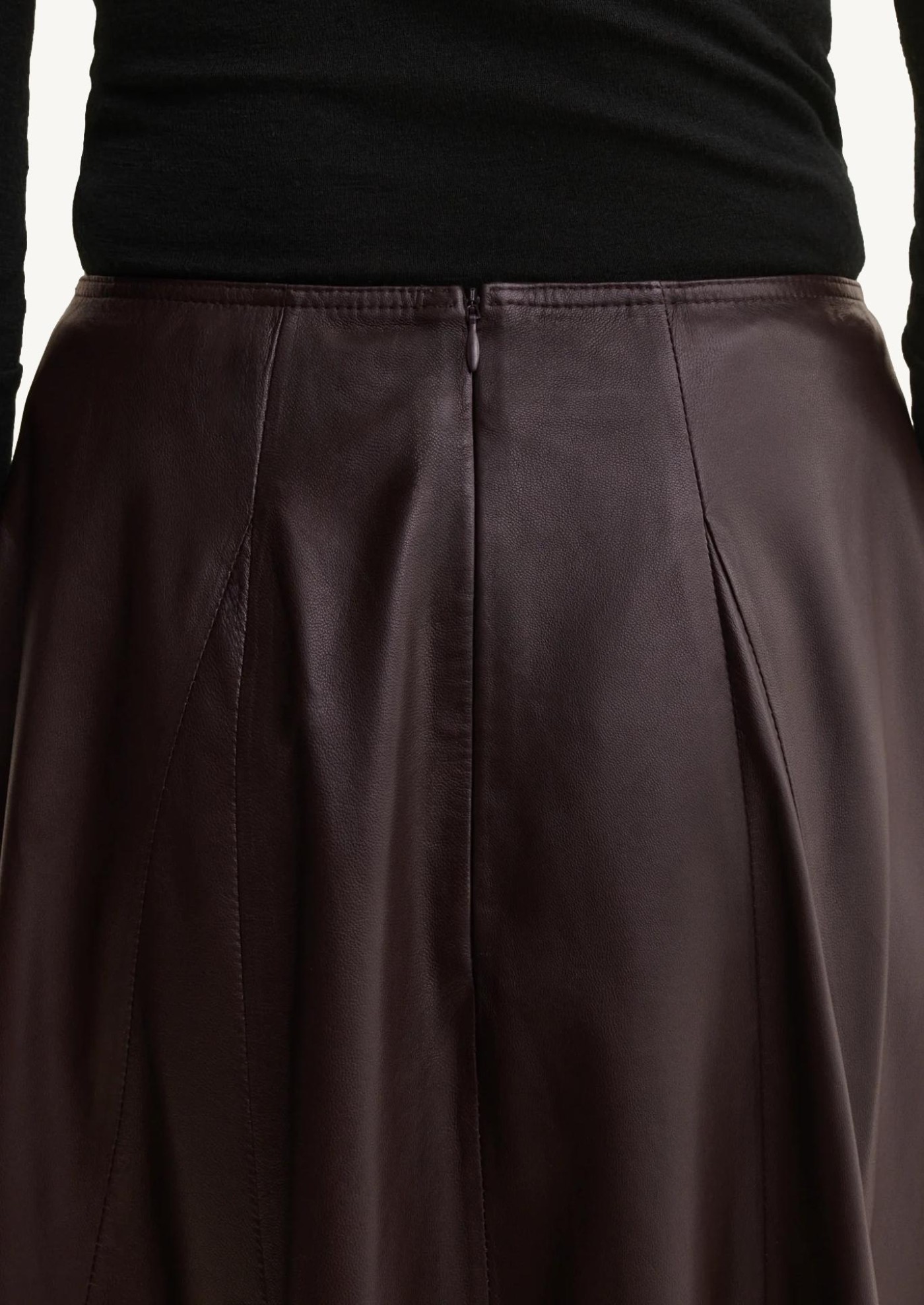 Jupe Eleni plissée en cuir Marron Arma