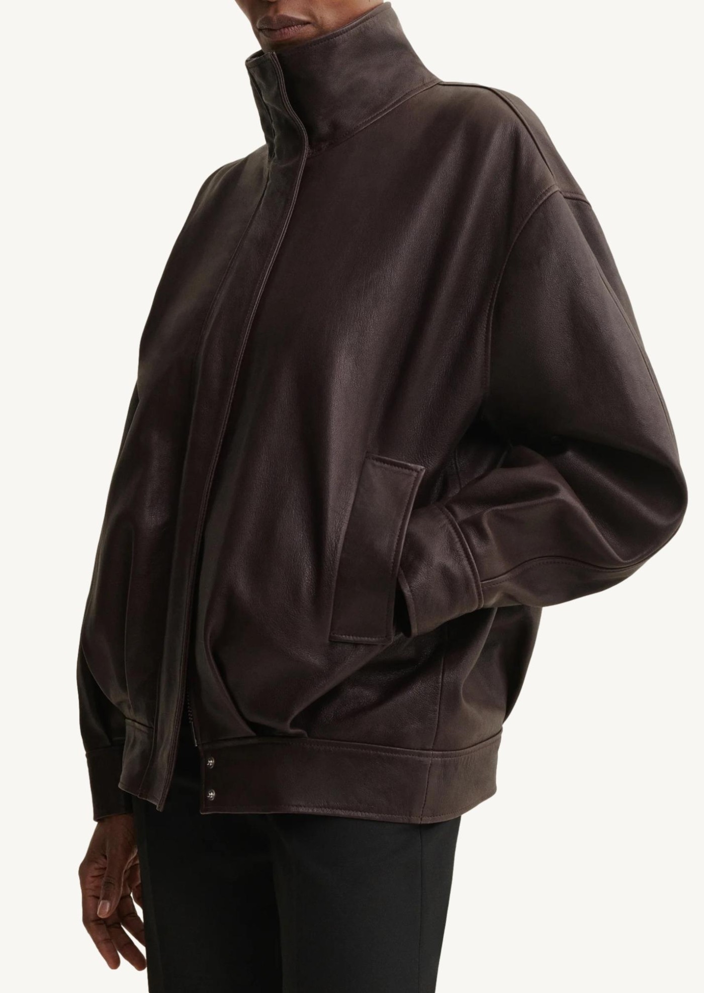 Veste en cuir Paula Marron