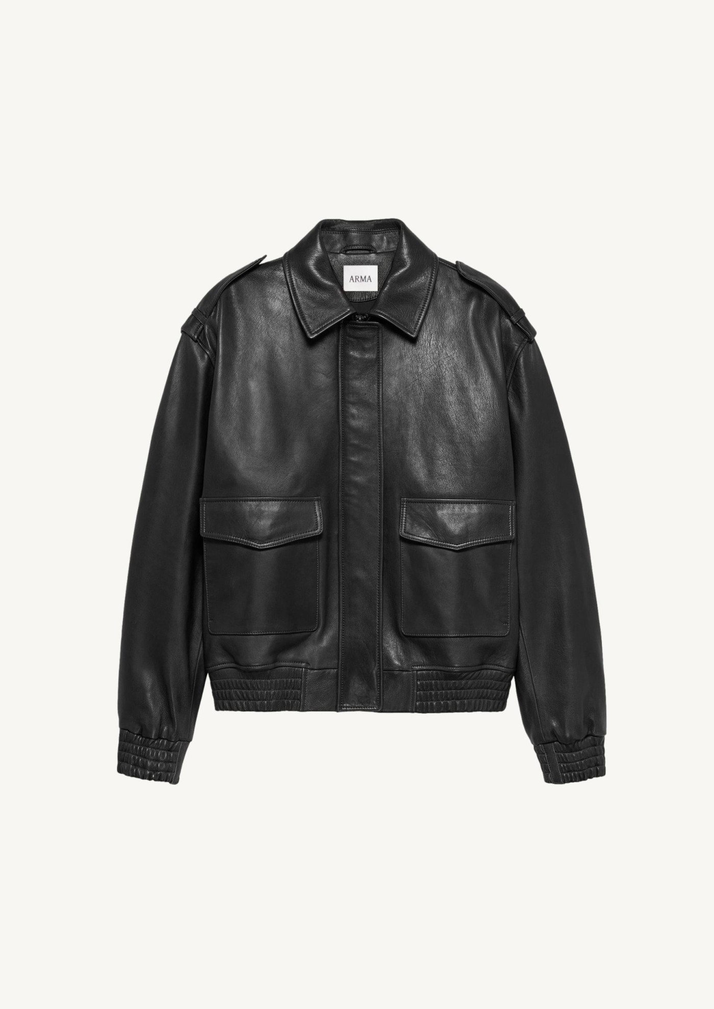 Veste Astra bomber en cuir Noir