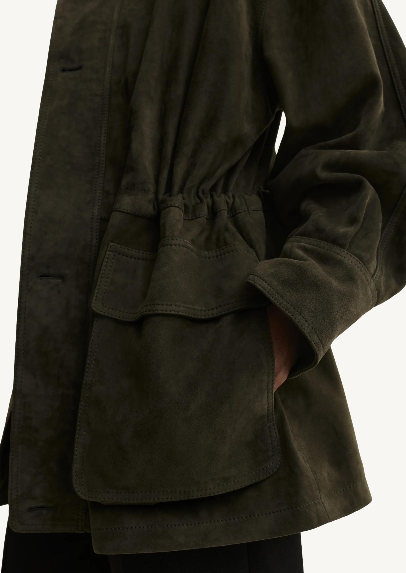 Maeve Suede Field Jacket - Green Arma