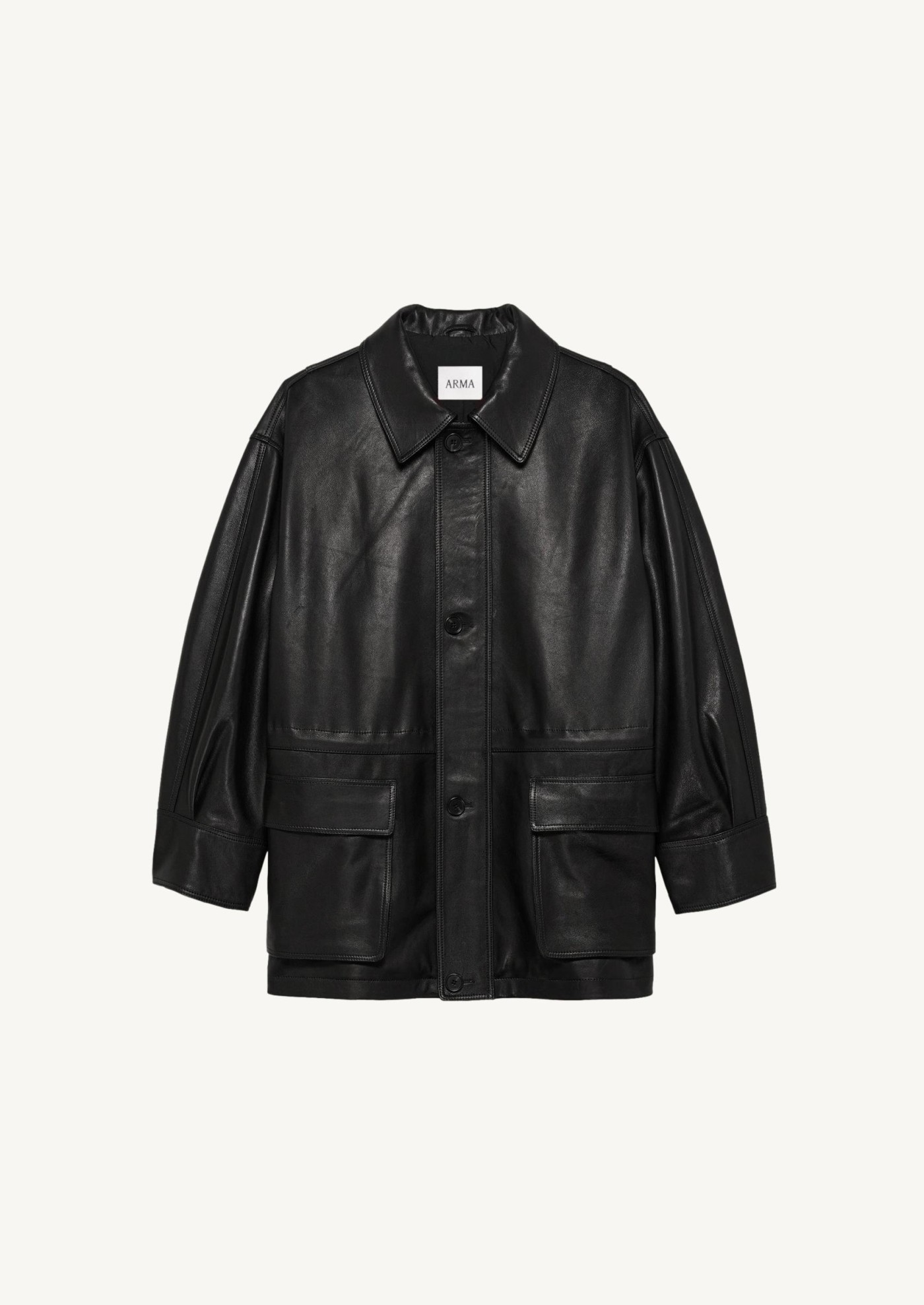 Veste de terrain Maeve en cuir Noir