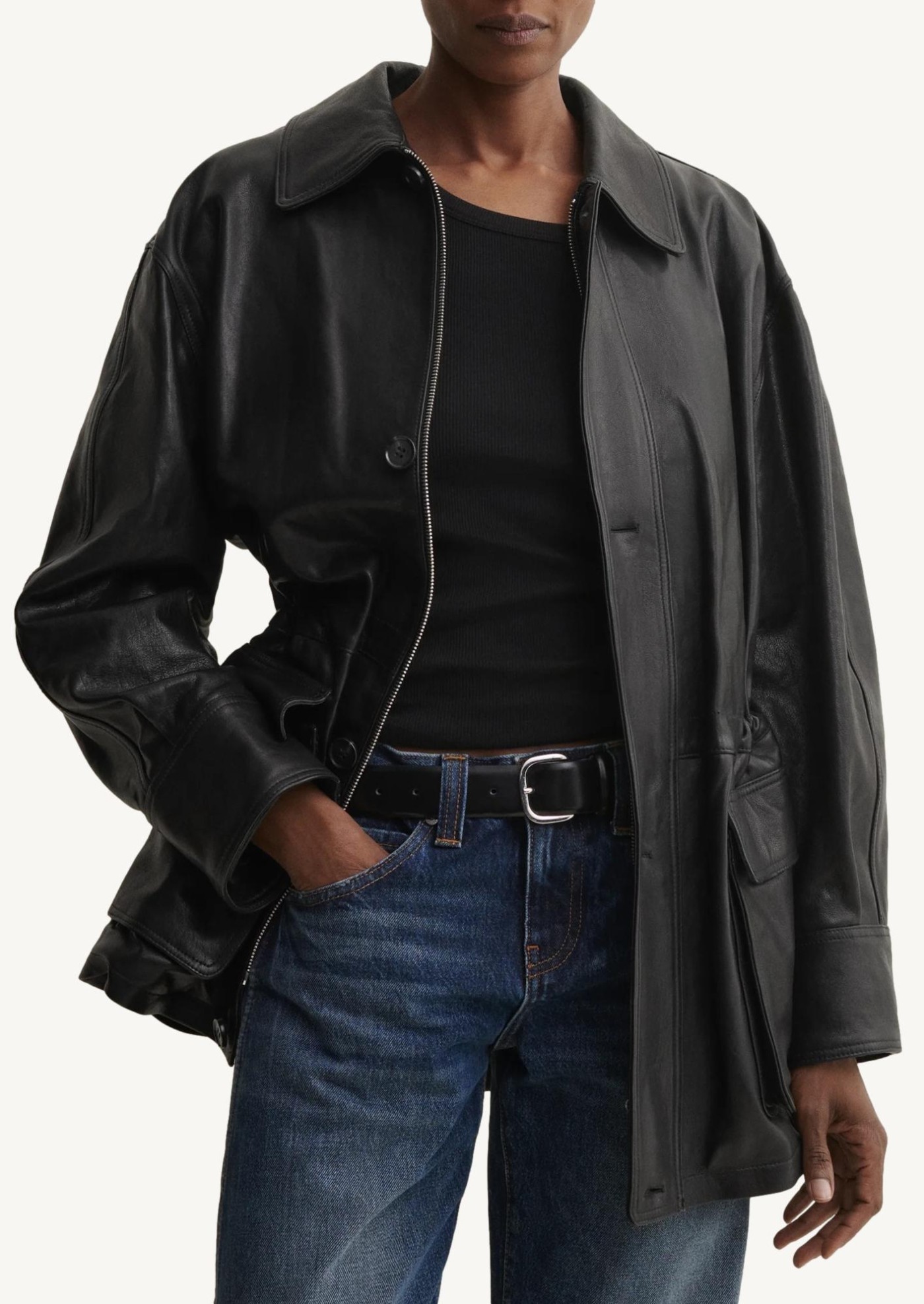 Veste de terrain Maeve en cuir Noir Arma