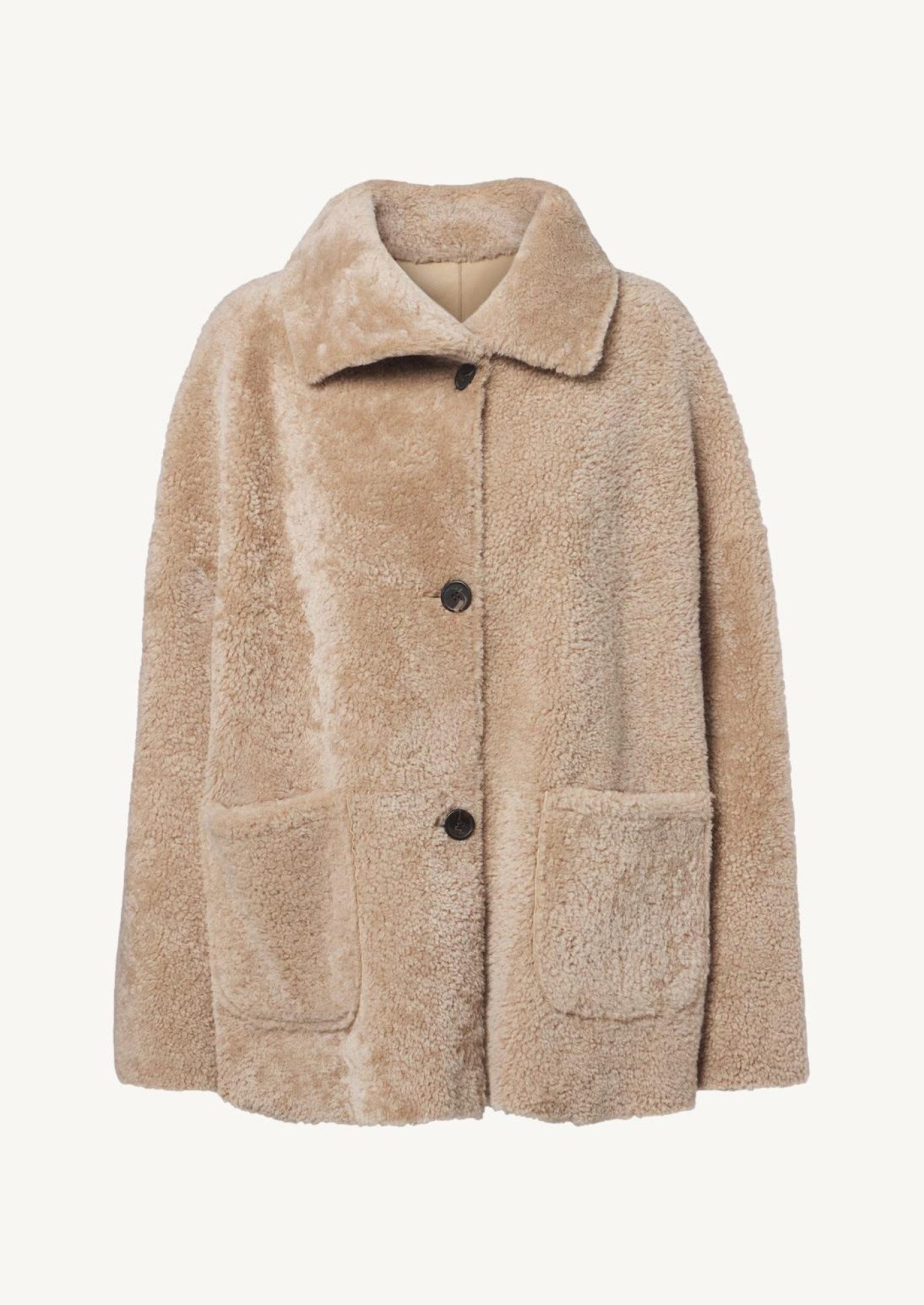 Isabella Beige Reversible Shearling Jacket